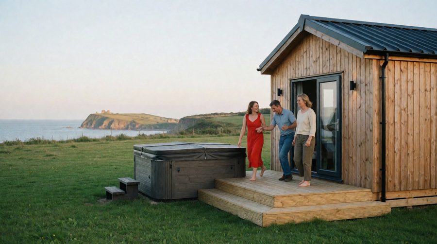A clifftop stay with a hot tub, a short drive along the coast from Scarborough Castle